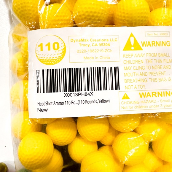 NEW 100 - Round Refill Pack for Nerf Rival Yellow Foam Ammo Round Size - Picture 4 of 5